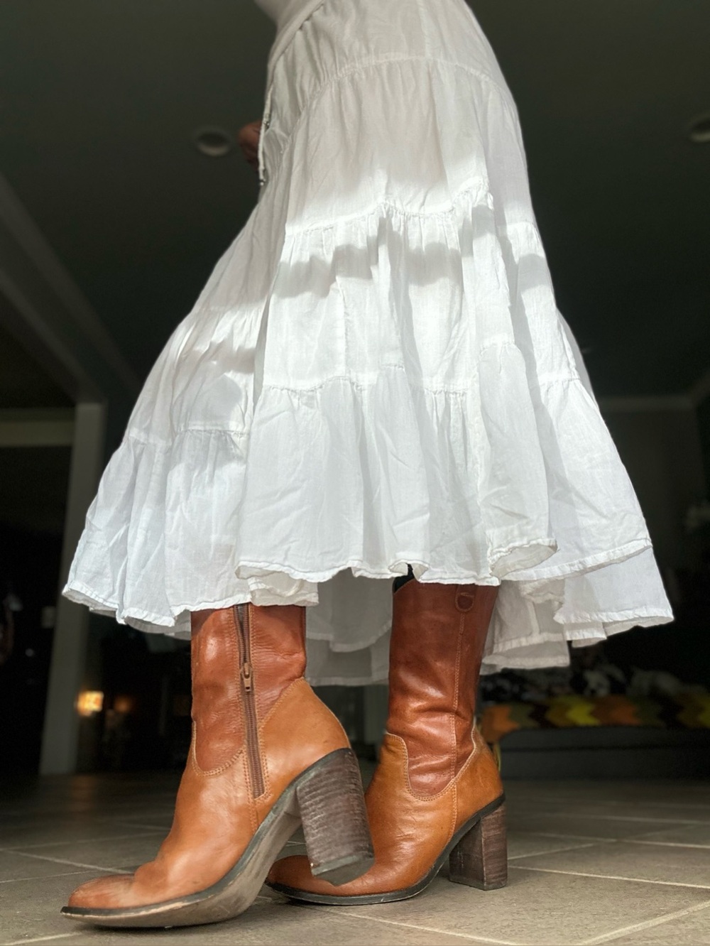 Vntg Steve Madden Leather Boots. 7.5  Y2K  , 90s

Tan western women’s boots